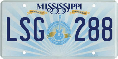 MS license plate LSG288