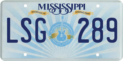 MS license plate LSG289
