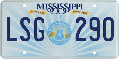 MS license plate LSG290