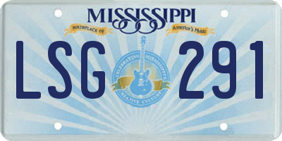 MS license plate LSG291