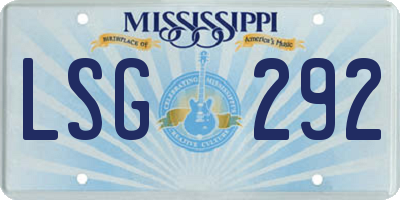 MS license plate LSG292