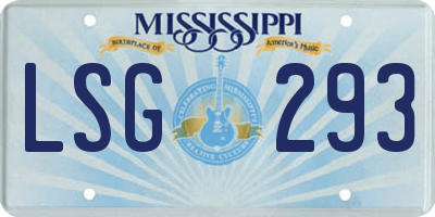 MS license plate LSG293