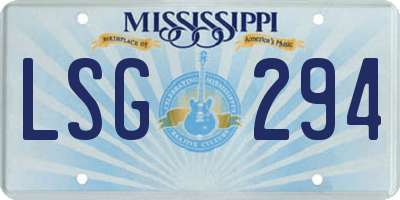 MS license plate LSG294