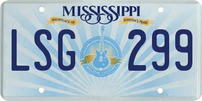 MS license plate LSG299