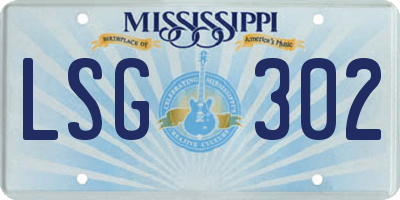 MS license plate LSG302