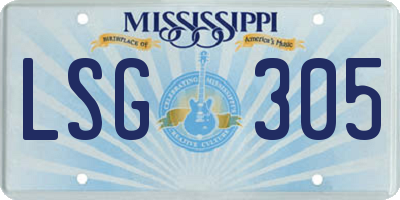 MS license plate LSG305