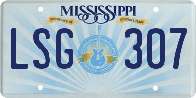 MS license plate LSG307