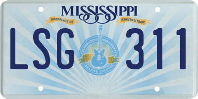 MS license plate LSG311