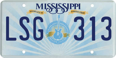MS license plate LSG313