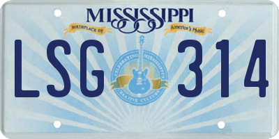 MS license plate LSG314