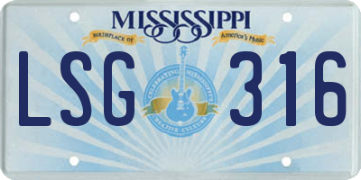 MS license plate LSG316