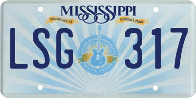 MS license plate LSG317