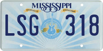 MS license plate LSG318