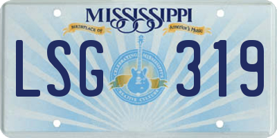 MS license plate LSG319