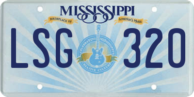 MS license plate LSG320