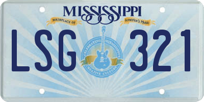 MS license plate LSG321