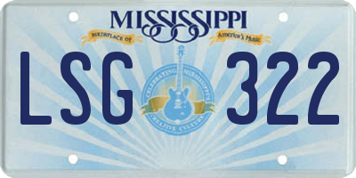 MS license plate LSG322