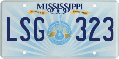 MS license plate LSG323