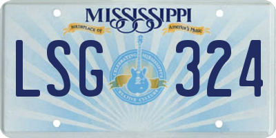 MS license plate LSG324