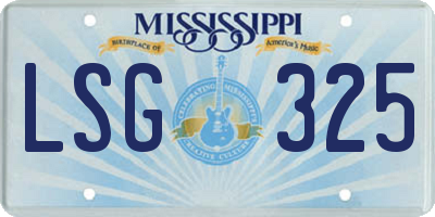 MS license plate LSG325