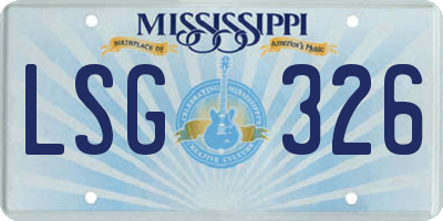 MS license plate LSG326