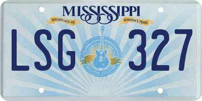 MS license plate LSG327
