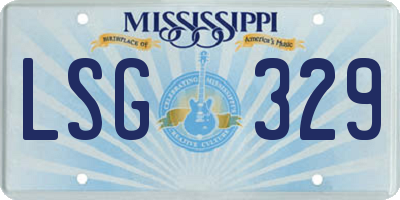 MS license plate LSG329
