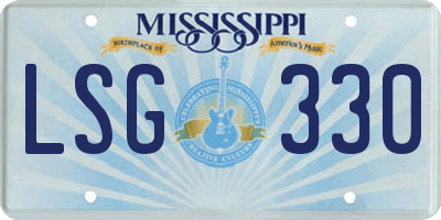 MS license plate LSG330