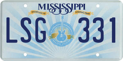 MS license plate LSG331
