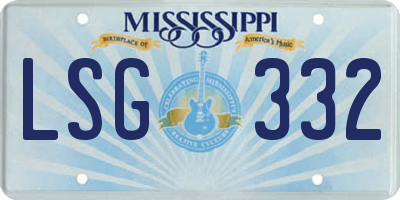 MS license plate LSG332