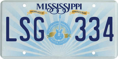 MS license plate LSG334