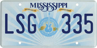 MS license plate LSG335