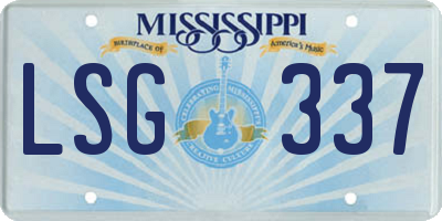 MS license plate LSG337