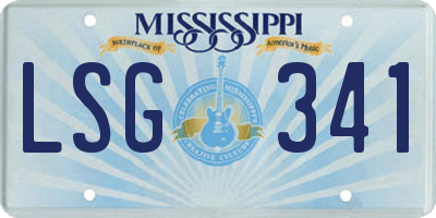 MS license plate LSG341