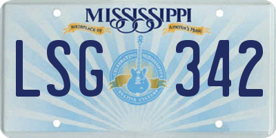 MS license plate LSG342