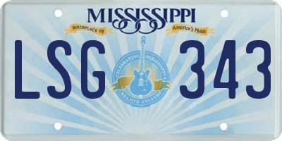 MS license plate LSG343