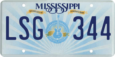 MS license plate LSG344