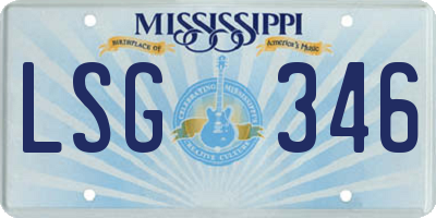 MS license plate LSG346
