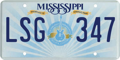 MS license plate LSG347