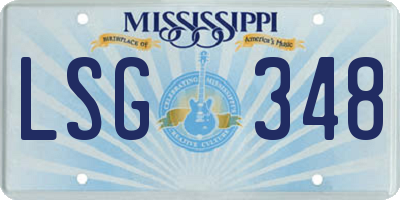 MS license plate LSG348