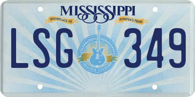 MS license plate LSG349