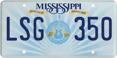 MS license plate LSG350