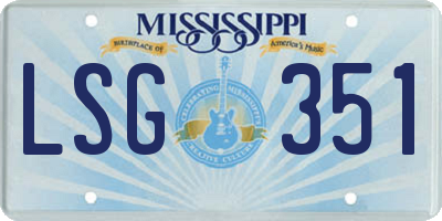 MS license plate LSG351