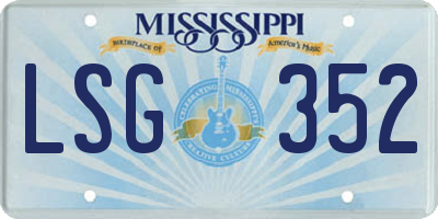 MS license plate LSG352