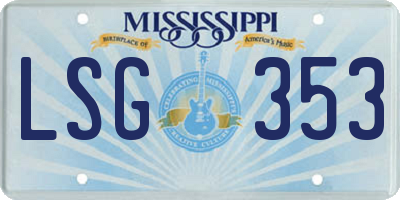 MS license plate LSG353