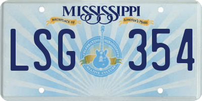 MS license plate LSG354