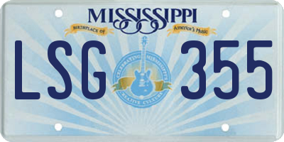 MS license plate LSG355