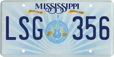 MS license plate LSG356