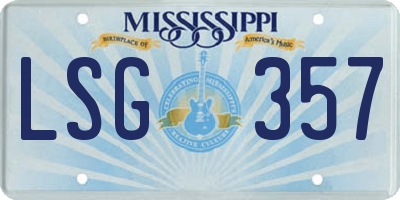 MS license plate LSG357