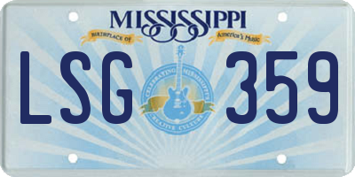 MS license plate LSG359